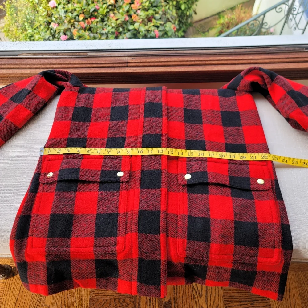 NEW J.Crew sz 12 Vail Parka Buffalo Plaid Wool Pea Coat Hood Classic NWT - Picture 7 of 14